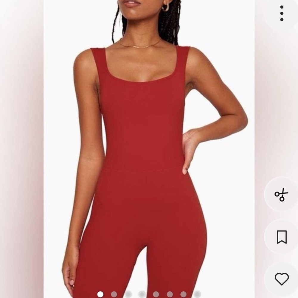 SET Active Bold Red Ribbed Jumpsuit